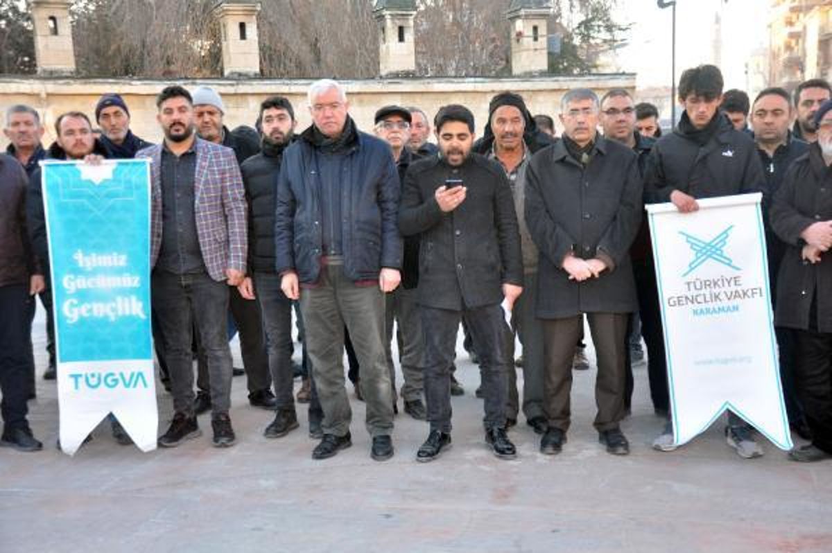 Karaman'da İsveç'te Kur'an-ı Kerim yakılmasına tepki
